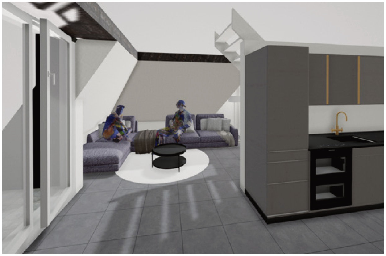 3D-Modell Josefstrasse, Innenraum