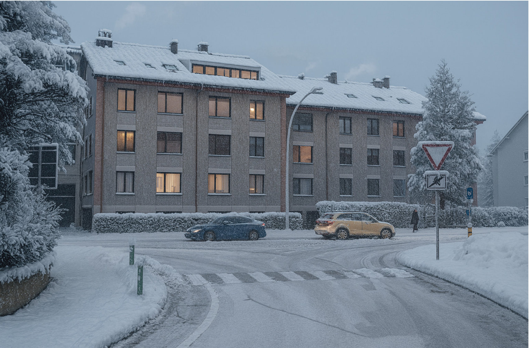 Visualisierung des Umbauprojekts Altstetterstrasse im Schneetreiben