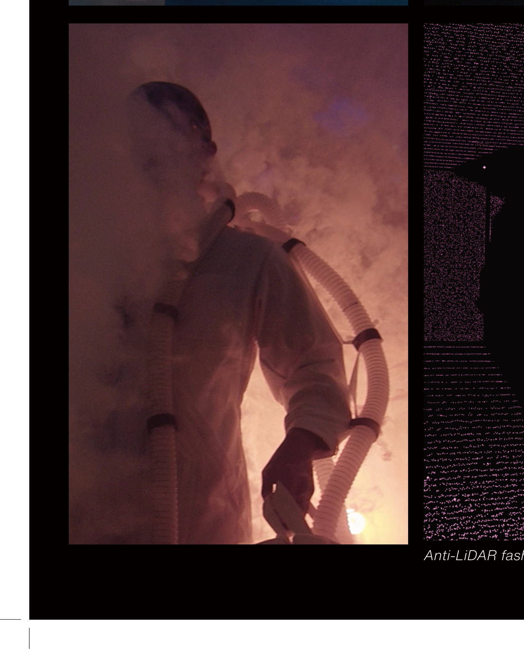 Fog suit with tubes, close-up