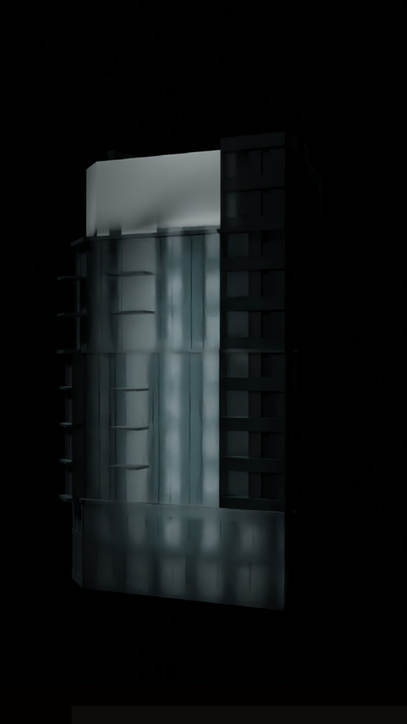 Backlit model study, variant 5